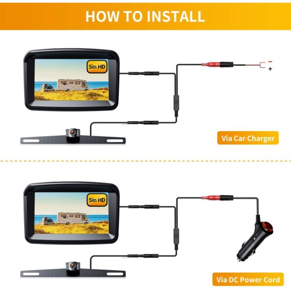 5" Monitor with 1080P Backup Camera for Truck – Image 4